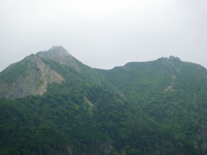 編笠山頂より、ギボシ、権現岳