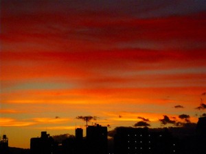 台風一過後の夕焼け