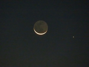 29日目の細い月＋水星